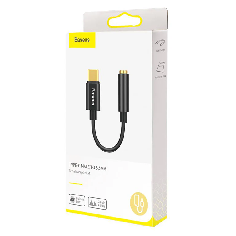 Baseus L54 Type-C to 3.5mm Female Adapter (Black) (CATL54-01) - Image 3