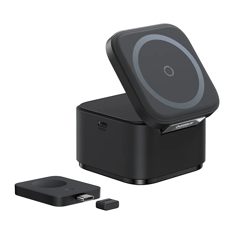 Baseus MagPro 3-in-1 Magnetic Wireless Charger Includes MagPro Magnetic Wireless Charger for E-Watch 25W (Cosmic Black) (P10264100123-01) - Image 2