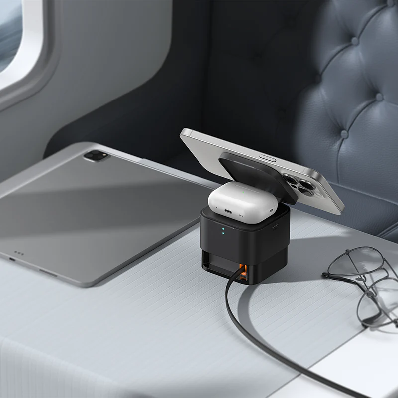 Baseus MagPro 3-in-1 Magnetic Wireless Charger Includes MagPro Magnetic Wireless Charger for E-Watch 25W (Cosmic Black) (P10264100123-01) - Image 7