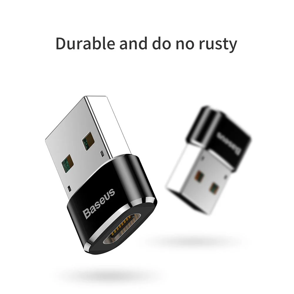 Baseus Mini Type-C Female to USB Male Adapter Converter (Black) (CAAOTG-01) - Image 13
