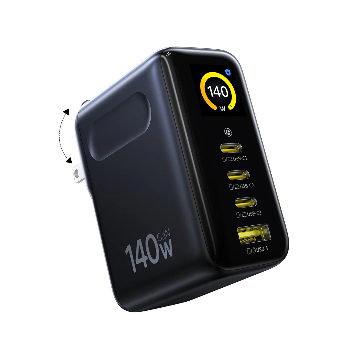 Baseus PicoGo AH11 Digital Display Fast Charger 3C+U 140W includes Dura Fast Charging Cable USB-C to USB-C 240W 1.5m (Cosmic Black) (E0122400) - Image 2