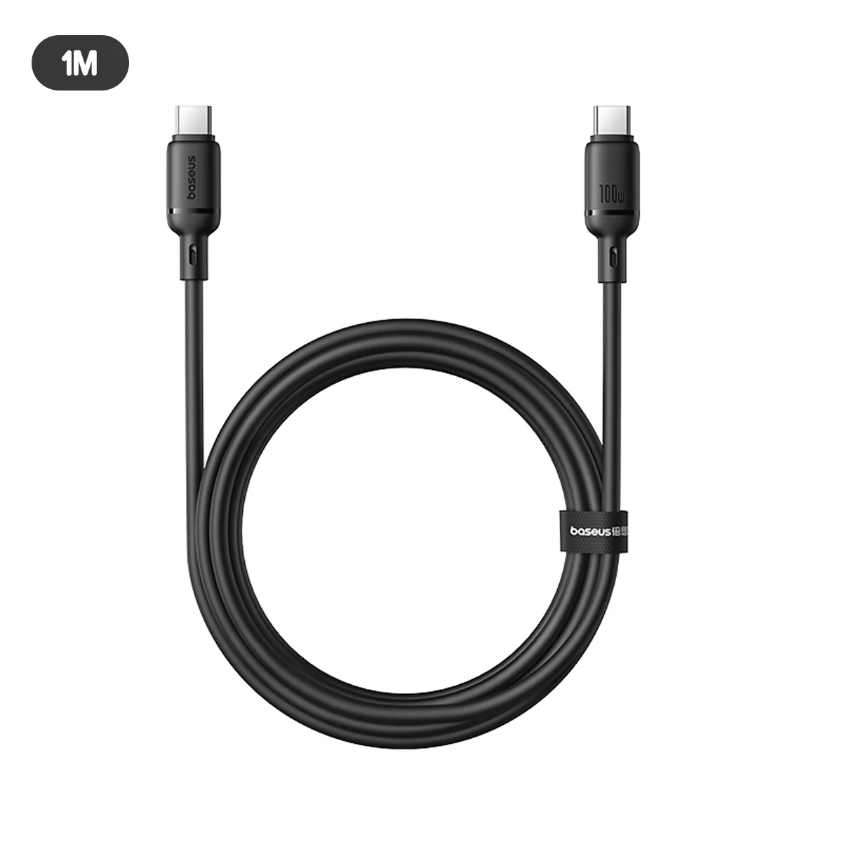 Baseus Silky Series Fast Charging Cable USB-C to USB-C 100W (1M, 2M) (Cluster Black) - Image 6