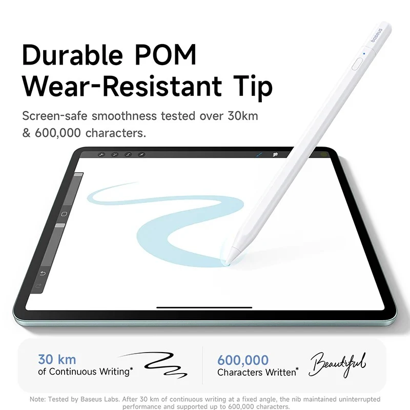 Baseus Smooth Writing PS3 Air Bluetooth Stylus Pen for iPad Pencil Universal Wired Charging for iPad/ Tablet Touch Writing Pen (Moon White) (B0001201) - Image 3