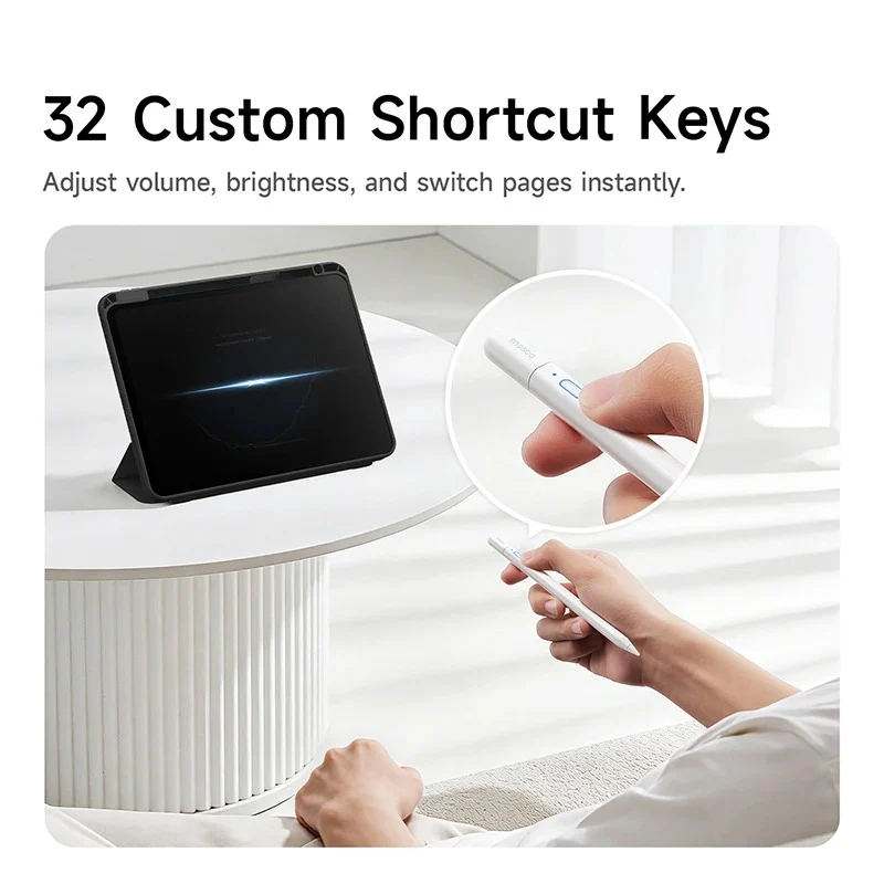 Baseus Smooth Writing PS3 Air Bluetooth Stylus Pen for iPad Pencil Universal Wired Charging for iPad/ Tablet Touch Writing Pen (Moon White) (B0001201) - Image 5