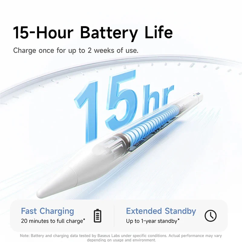 Baseus Smooth Writing PS3 Air Bluetooth Stylus Pen for iPad Pencil Universal Wired Charging for iPad/ Tablet Touch Writing Pen (Moon White) (B0001201) - Image 6