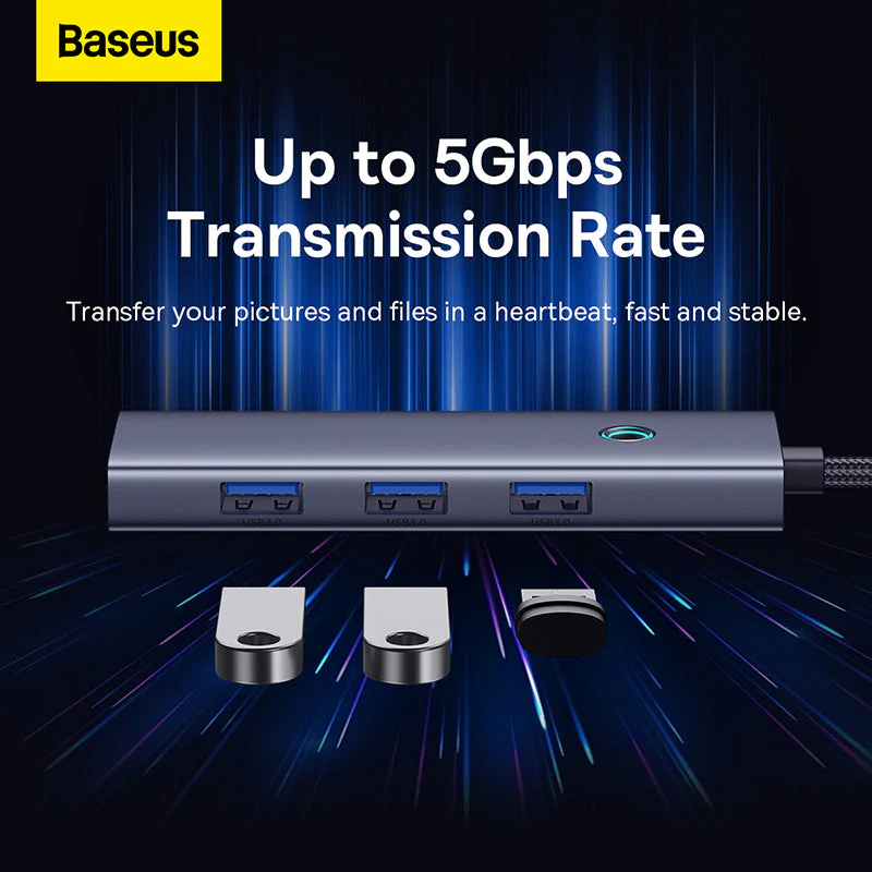 Baseus UltraJoy Series 5-Port Hub Docking Station USB-C to HDMI 4K@30Hz + 3xUSB-C 3.0 + PD (Space Grey) (B00052801811-00) - Image 11