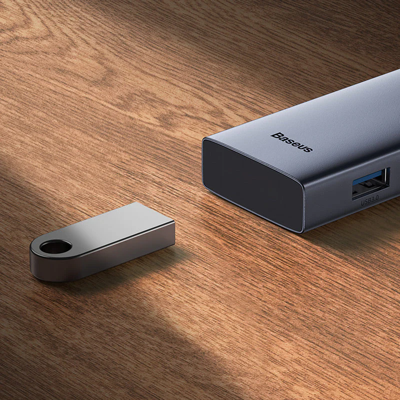 Baseus UltraJoy Series 5-Port Hub Docking Station USB-C to HDMI 4K@30Hz + 3xUSB-C 3.0 + PD (Space Grey) (B00052801811-00) - Image 8