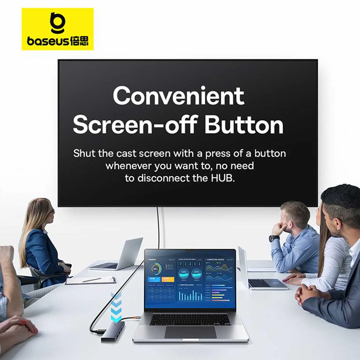 Baseus UltraJoy Series 7-Port Hub Docking Station USB-C to HDMI 4K@60Hz + 3xUSB 3.0 + PD + SD/TF (Space Grey) (B00052803811-00) - Image 7