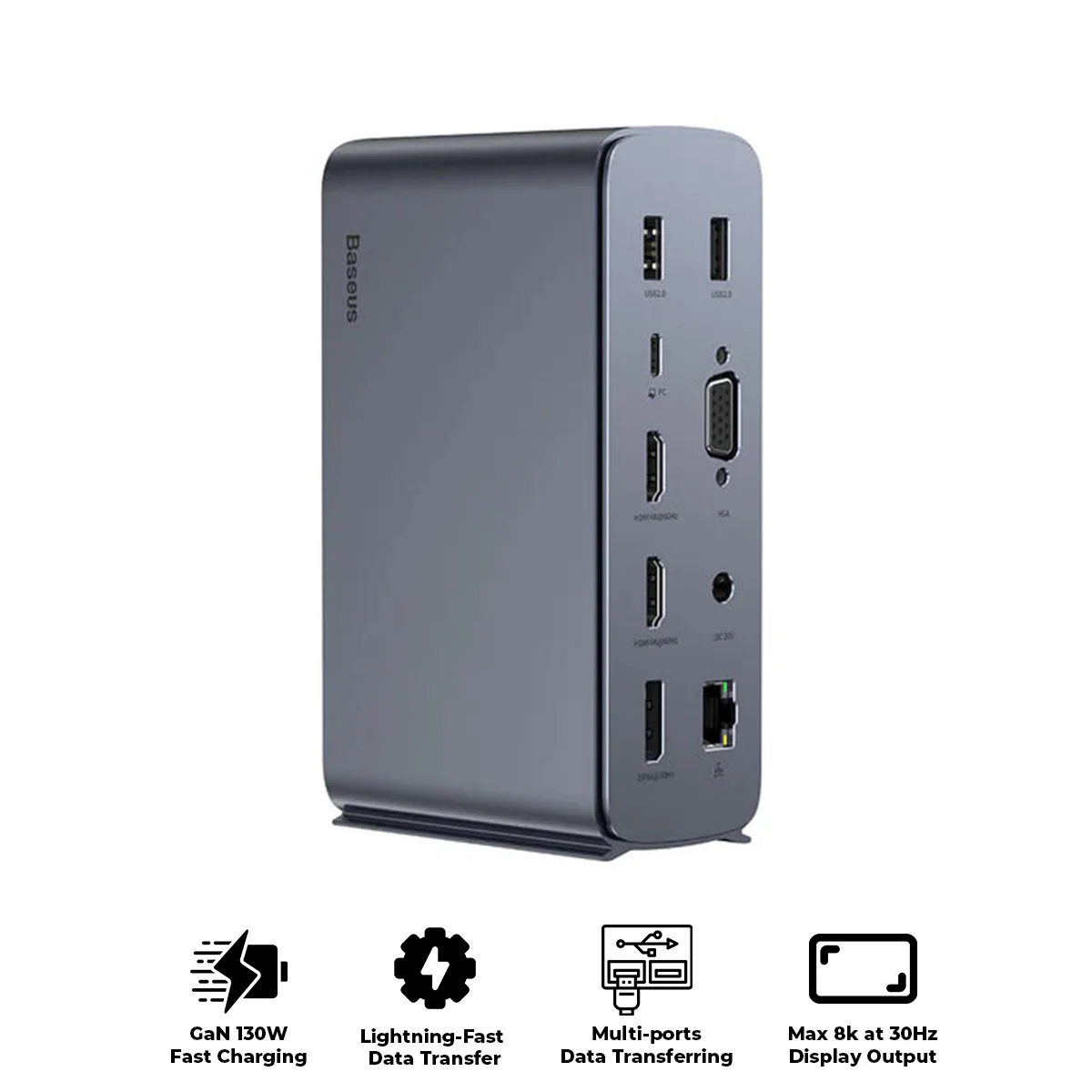 Baseus UnionJoy Pro 17-Port Quadruple-Display Multifunctional Hub Docking Station (Grey) (WKSP090013)