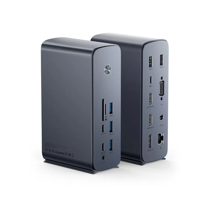 Baseus UnionJoy Pro 17-Port Quadruple-Display Multifunctional Hub Docking Station (Grey) (WKSP090013) - Image 4