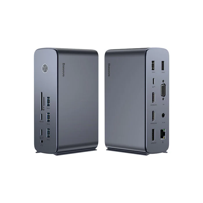 Baseus UnionJoy Pro 17-Port Quadruple-Display Multifunctional Hub Docking Station (Grey) (WKSP090013) - Image 5