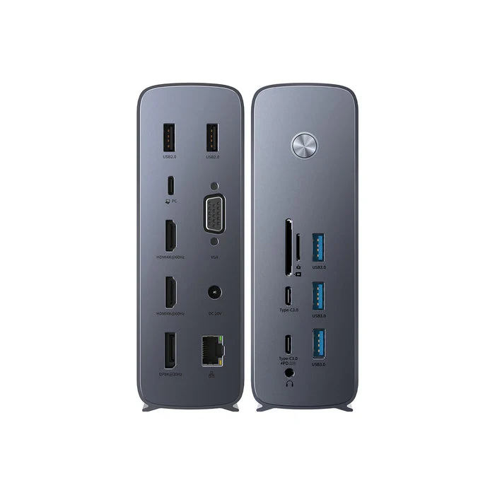 Baseus UnionJoy Pro 17-Port Quadruple-Display Multifunctional Hub Docking Station (Grey) (WKSP090013) - Image 6