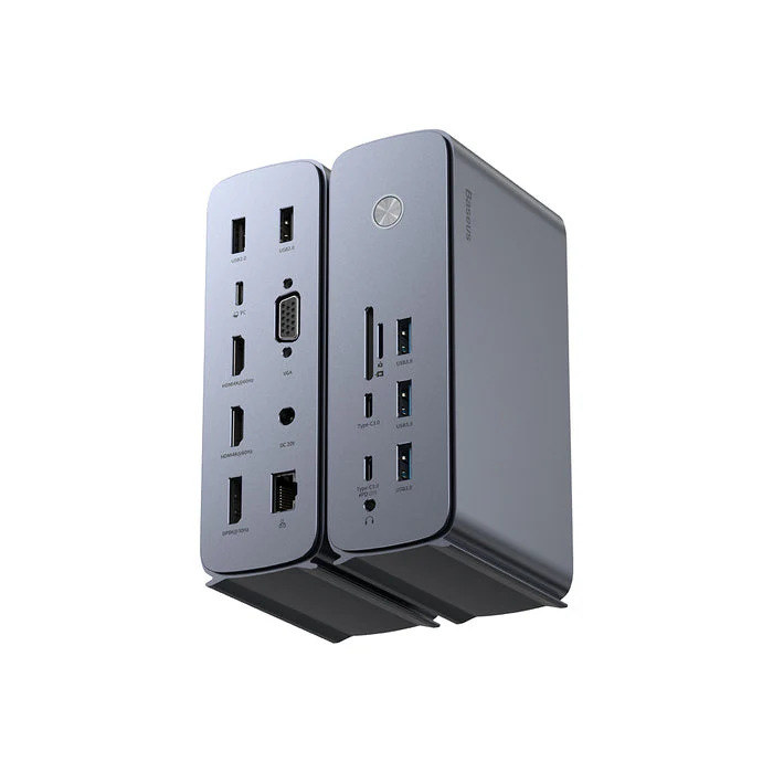 Baseus UnionJoy Pro 17-Port Quadruple-Display Multifunctional Hub Docking Station (Grey) (WKSP090013) - Image 7