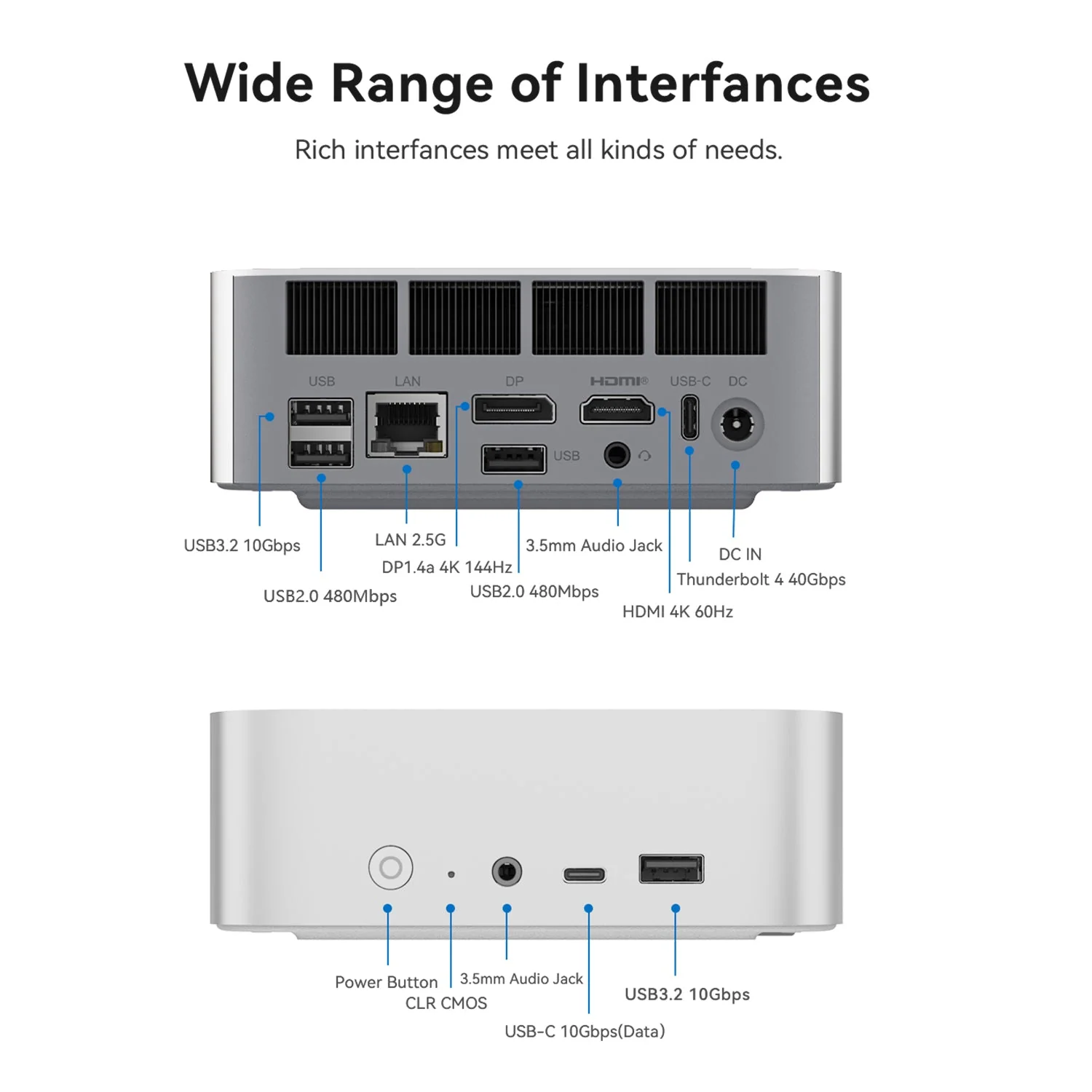 Beelink SEi14 Intel Core Ultra 5 125H Processor 32GB RAM 1TB SSD Mini PC (Frost Silver, Space Grey) - Image 9