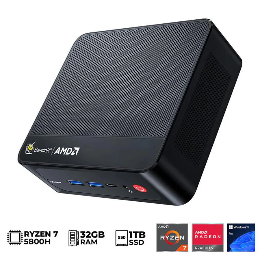 Beelink SER5 Pro AMD Ryzen 7 Pro 5850U Processor (16GB+500GB | 32GB+1TB) Windows 11 Pro Mini PC (Black) - Image 7