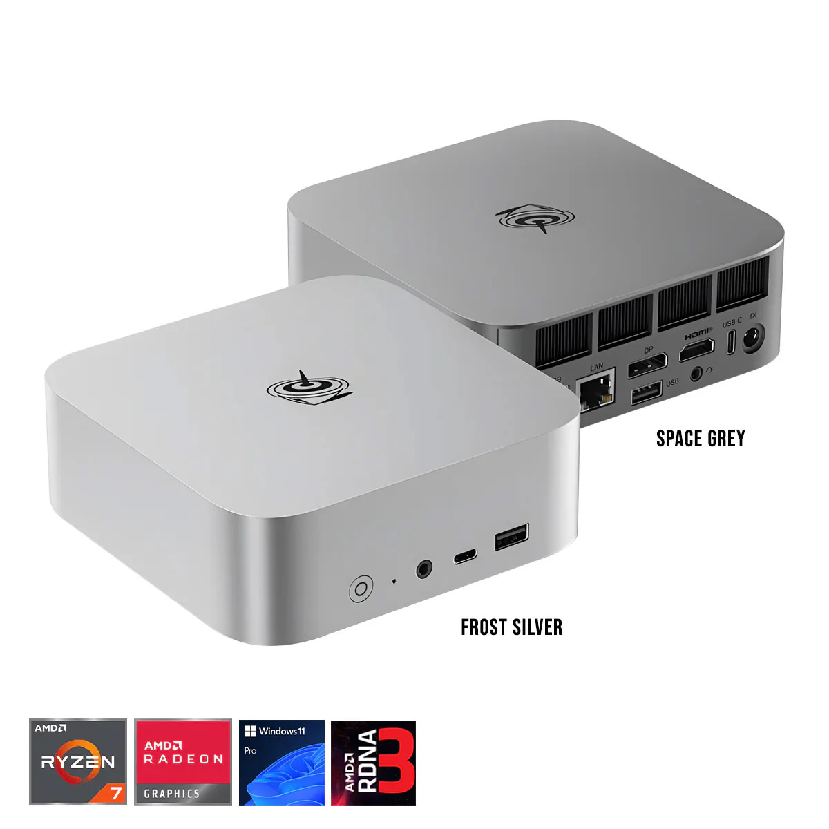 Beelink SER8 AMD Ryzen 7 8845HS Processor (32GB RAM+1TB SSD) (64GB RAM+2TB SSD) Windows 11 Pro Mini PC (Frost Silver, Space Grey)