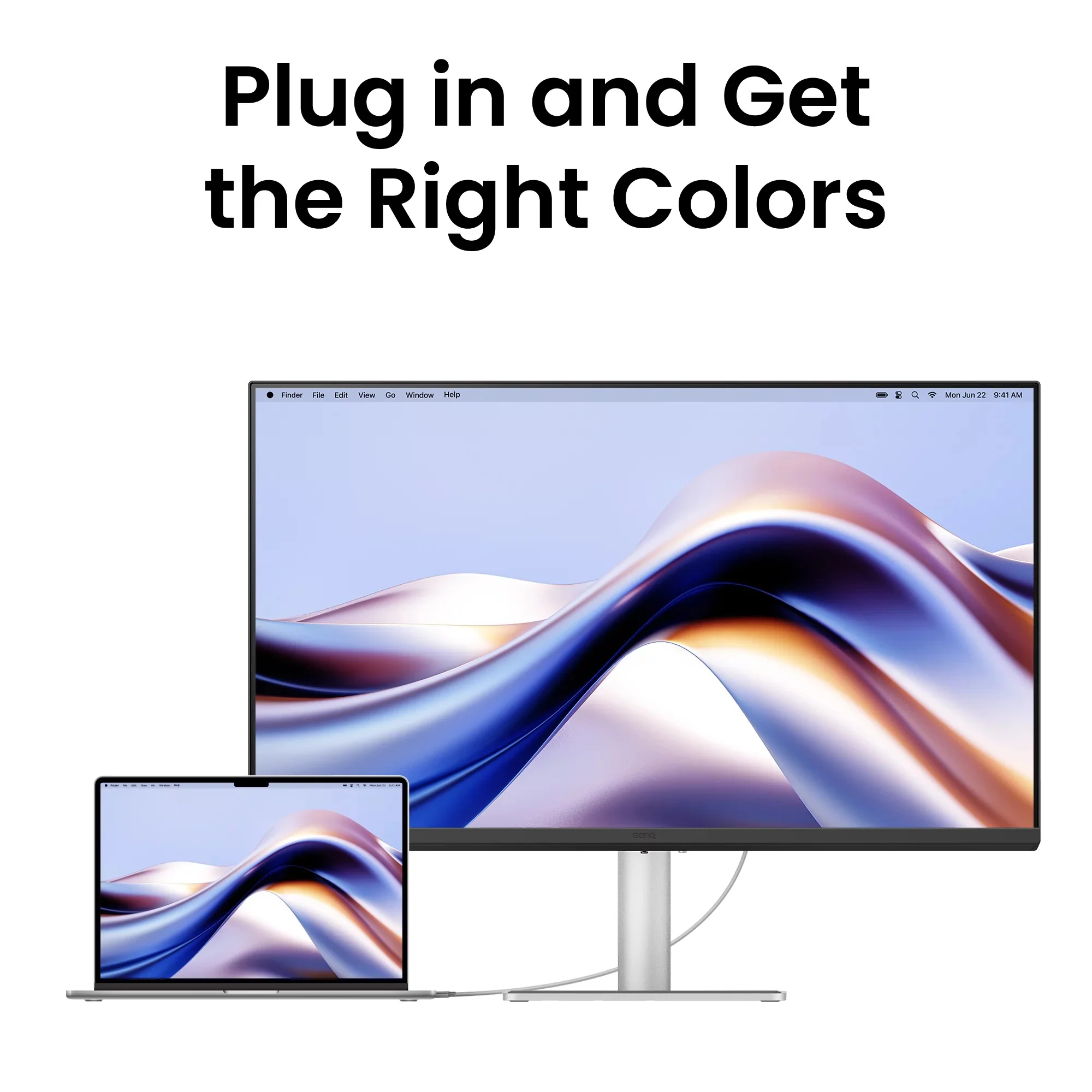 BenQ MA270UP 27" IPS (3840x2160) 60Hz 5ms 4K HDR10 Nano Gloss Monitor For MacBook with Tilt/ Height/ Swivel/ Pivot Adjustment - Image 7