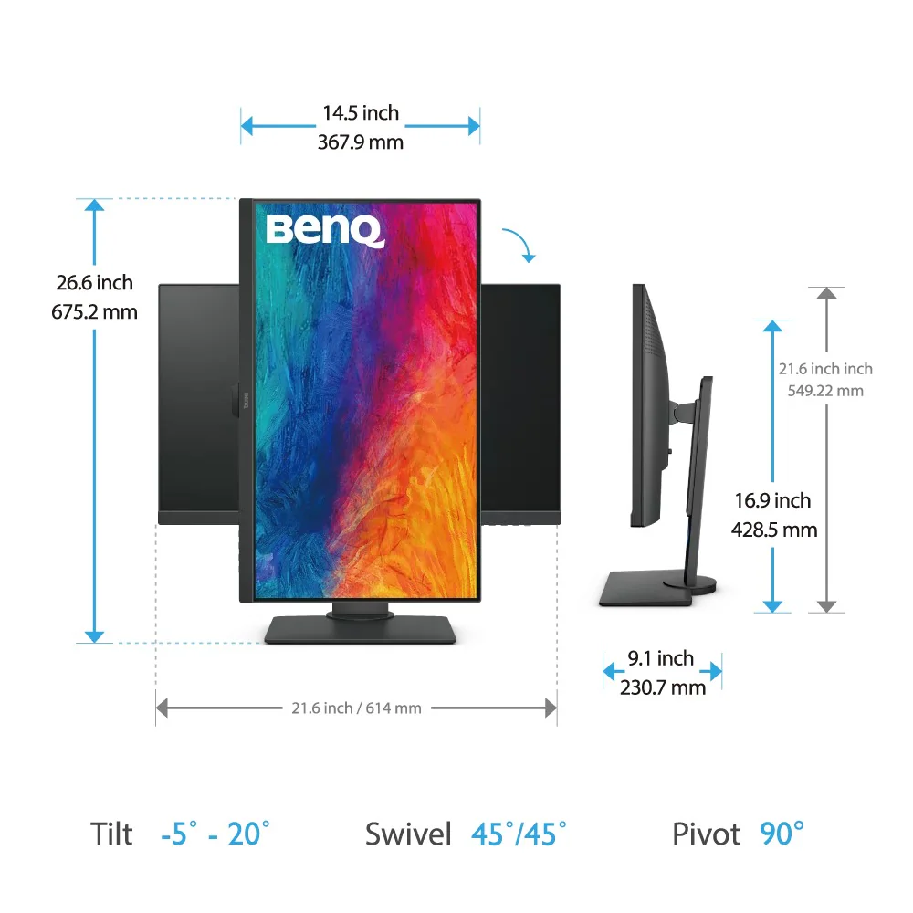 BenQ PD2705Q 27" 2K QHD 60Hz SRGB HDR10 USB-C Designer Monitor - Image 10