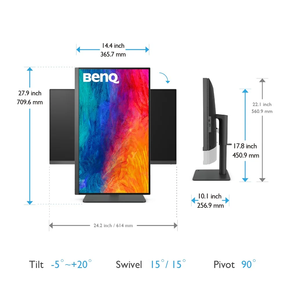 BenQ PD2705U 27" 4K UHD SRGB HDR10 60Hz USB-C Designer Monitor - Image 8