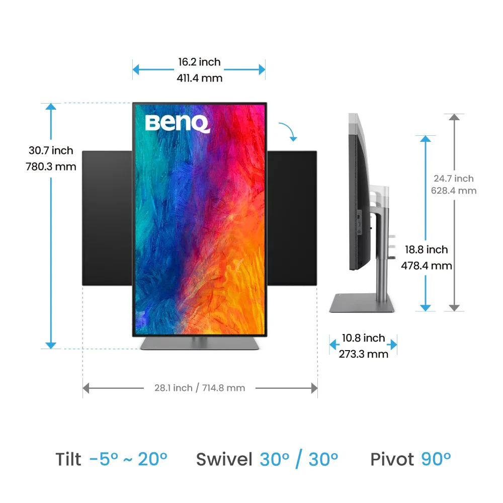 BenQ PD3225U 31.5" 4K UHD (3840x2160) 60Hz 5ms GTG IPS P3 Thunderbolt 3 HDR10 Designer Monitor - Image 9