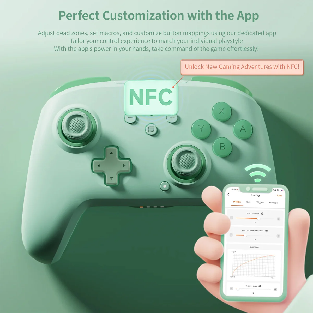 Bigbig Won Choco Wireless Gaming Controller for Switch / Win 10&11 / Android / iOS (Pink, Grey, Blue, Green) - Image 11