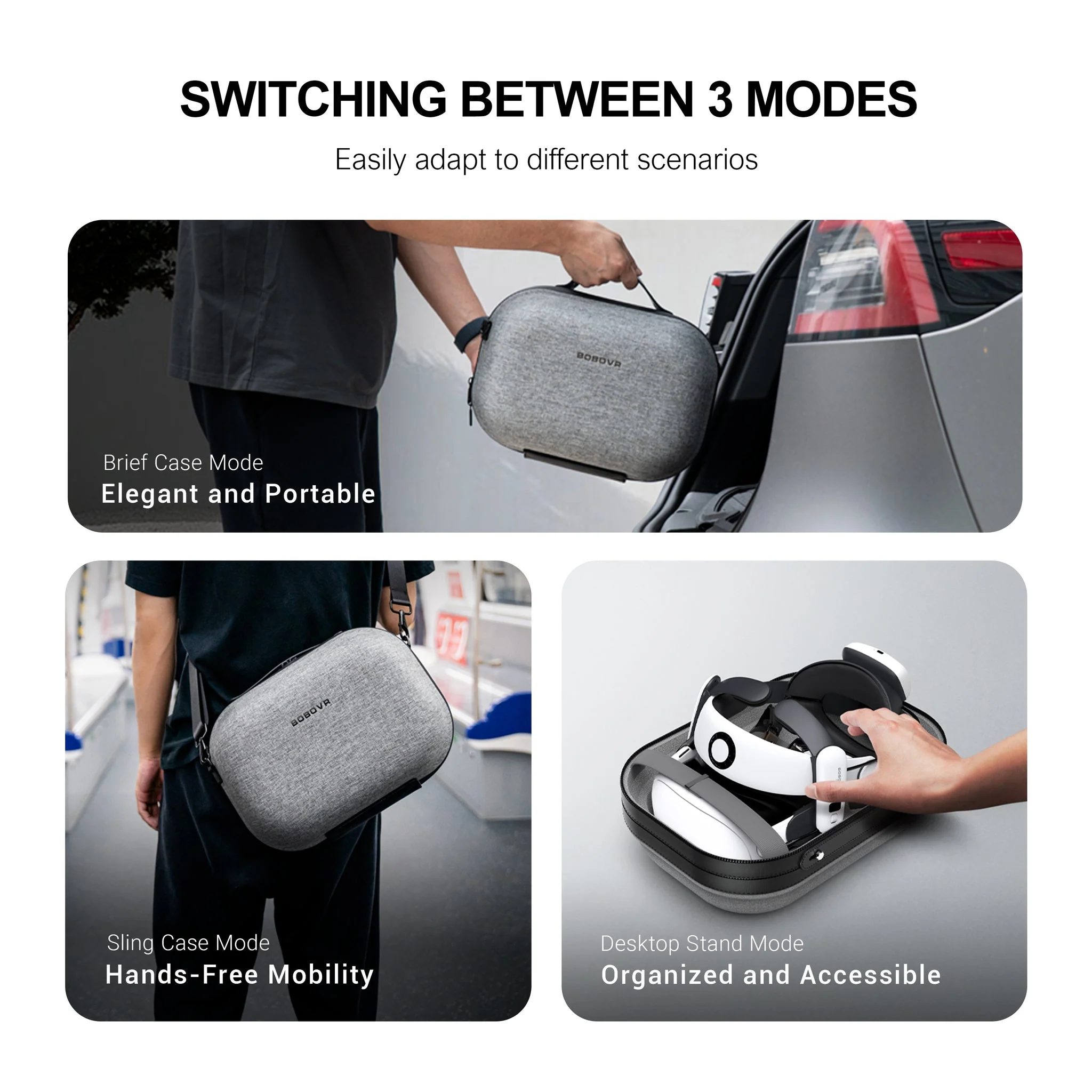 BoboVR C3 Carrying Case Compatible with Meta Quest 3 (Grey) - Image 3