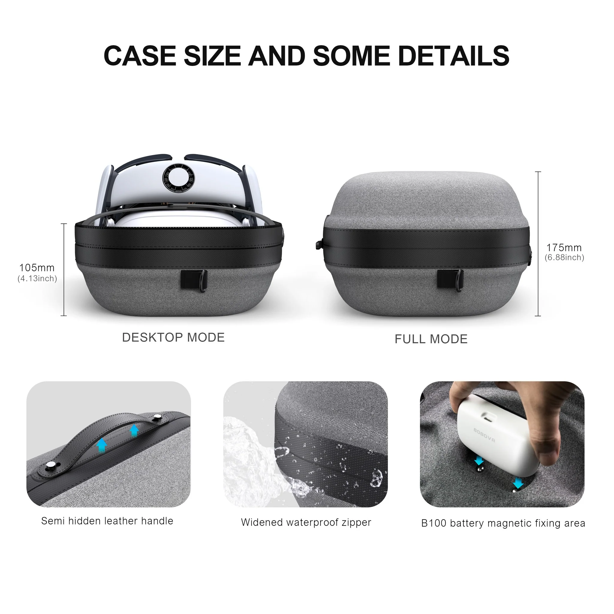 BoboVR C3 Carrying Case Compatible with Meta Quest 3 (Grey) - Image 4