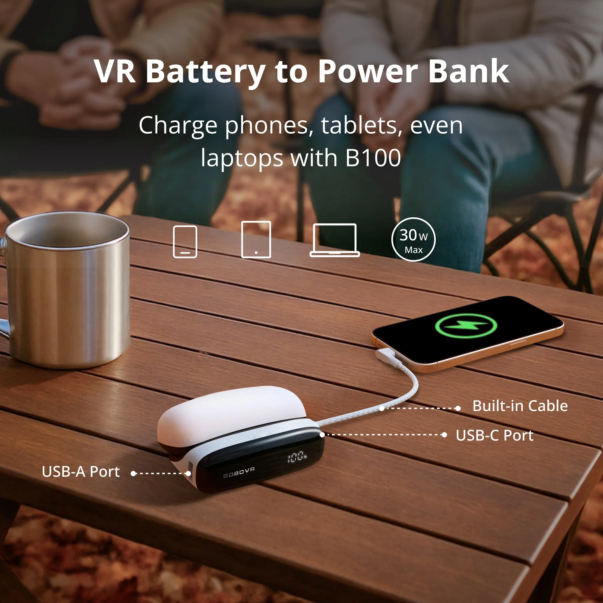 BoboVR PD100 Two-in-One Charging Dock & Power Bank includes B100 10000mAH 30W Battery - Image 6