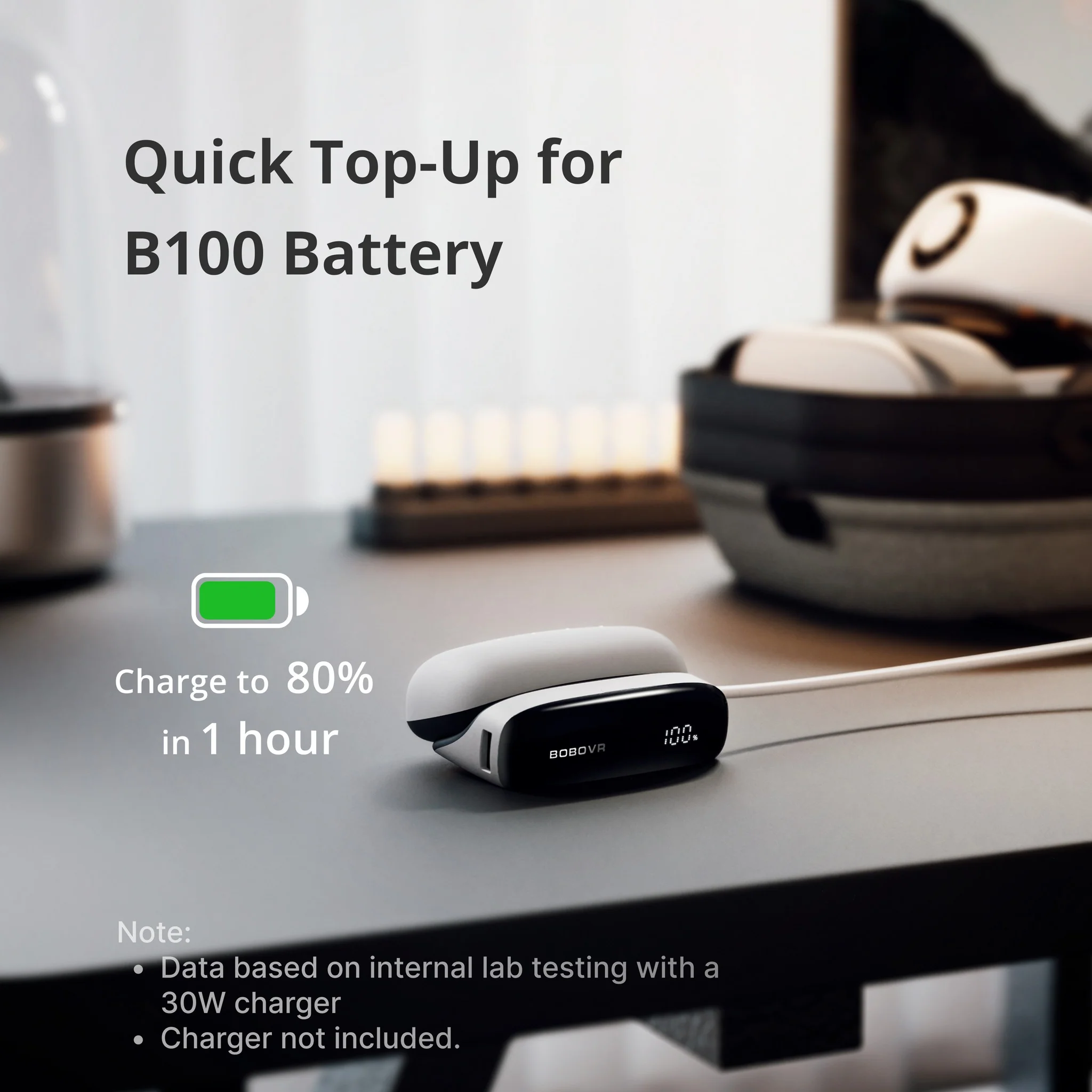 BoboVR PD100 Two-in-One Charging Dock & Power Bank includes B100 10000mAH 30W Battery - Image 7