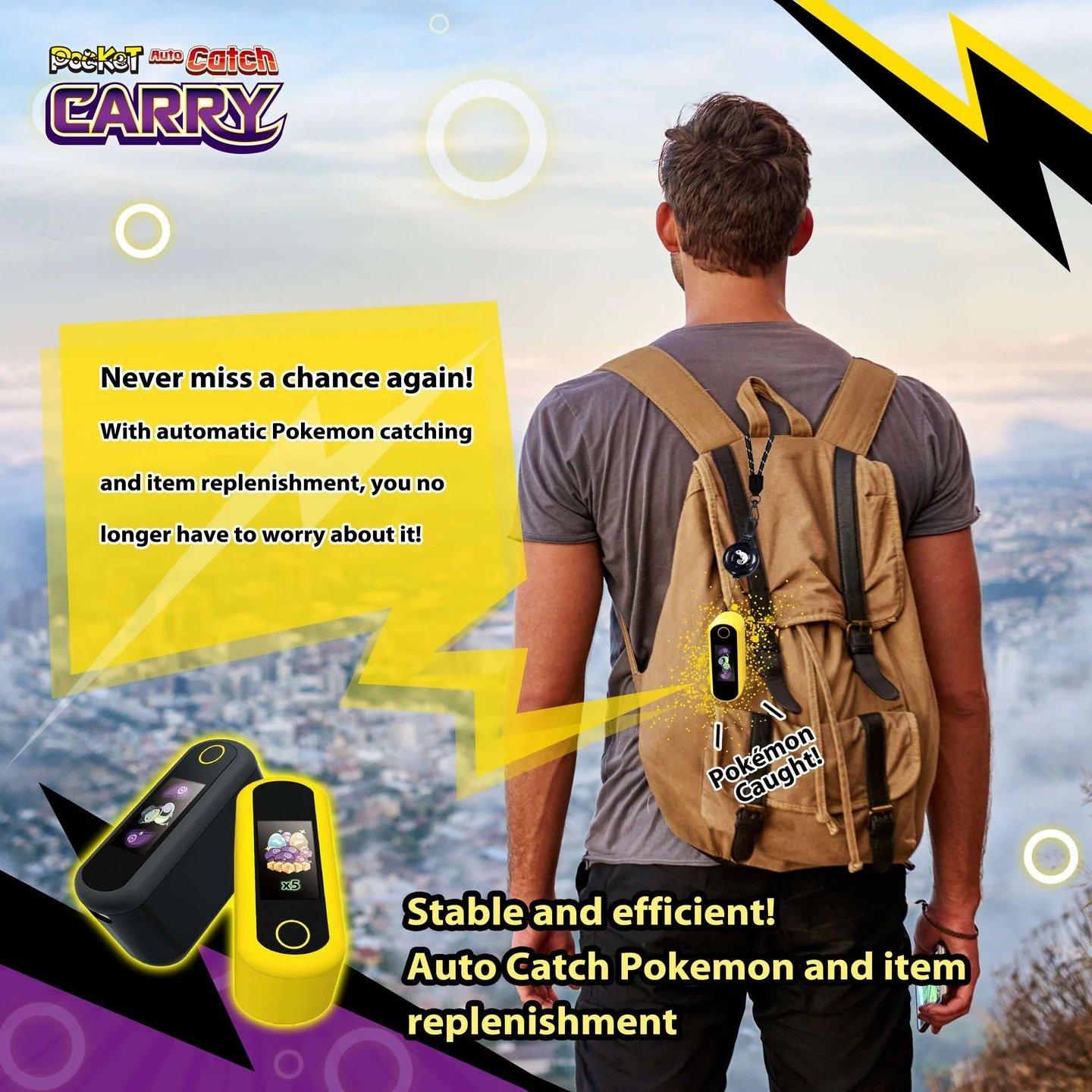 Brook Pocket Auto Catch - Carry (Black, Yellow) (FM00011091, FM00011178) - Image 3