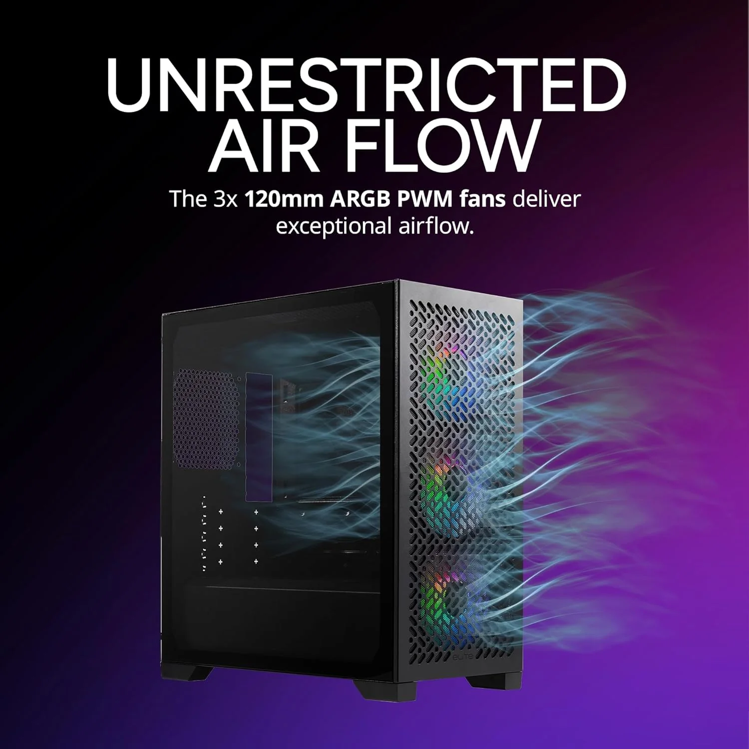 Cooler Master Elite 302 ARGB Mini-ITX, Micro-ATX Mini Tower PC Case (Black - Glass Edition, White - Glass Edition) - Image 6