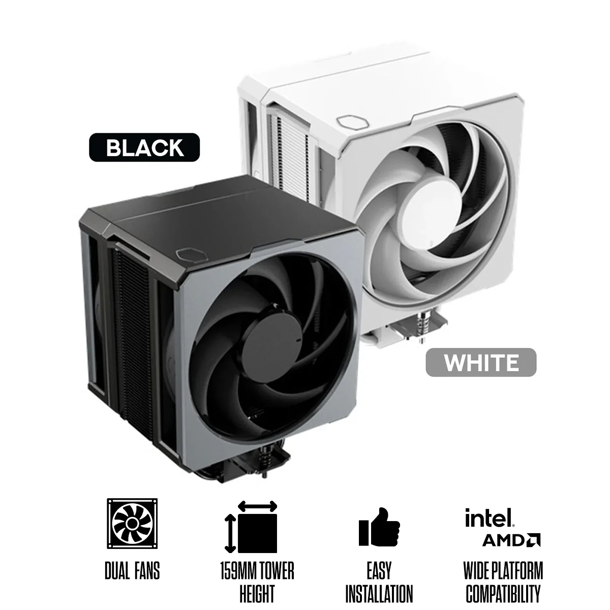 Cooler Master Hyper 612 Apex CPU Air Cooler (Black, White)