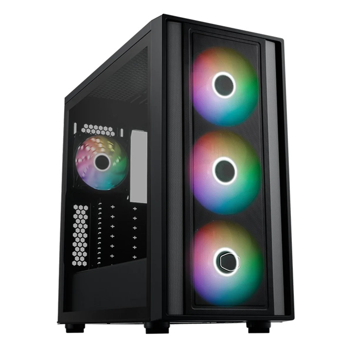 Cooler Master MasterBox 600 Tempered Glass ATX Mid Tower PC Case (Black, White) - Image 4