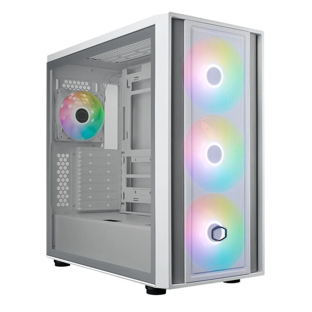 Cooler Master MasterBox 600 Tempered Glass ATX Mid Tower PC Case (Black, White) - Image 5