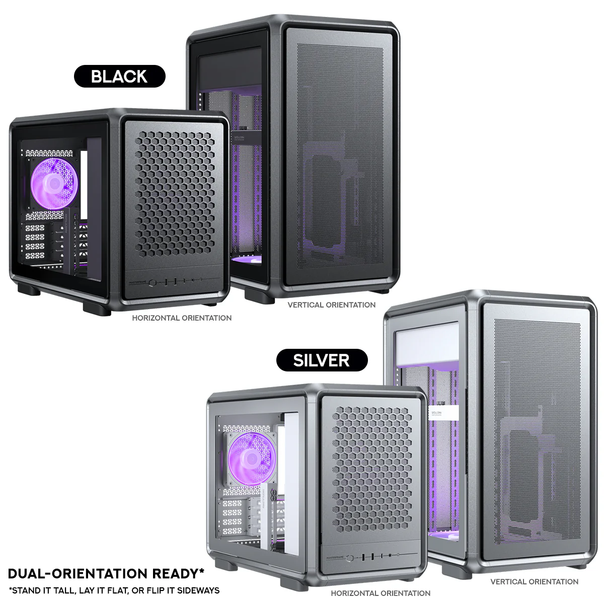 Cooler Master MasterFrame 400 Mesh Mid-Tower Premium Open-Frame Micro-ATX Case (Black, Silver)