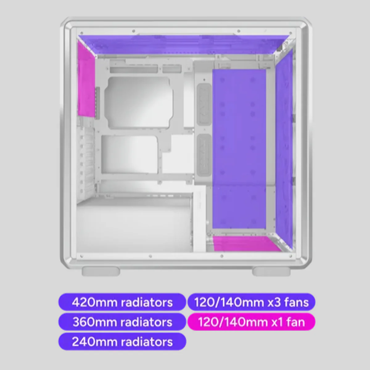 Cooler Master MasterFrame 600 Mesh ATX Mid-Tower PC Case (Black, Silver) - Image 5