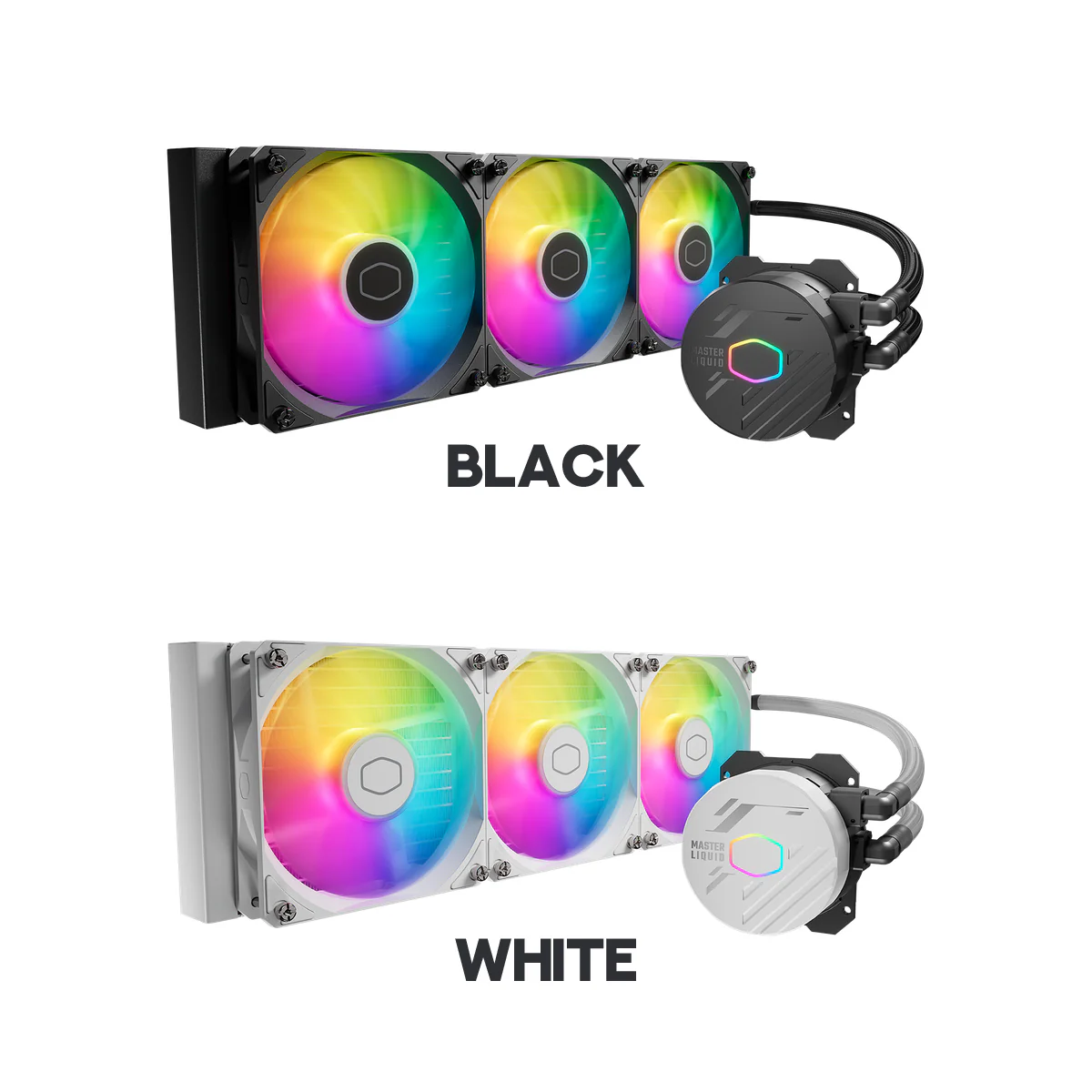 Cooler Master MasterLiquid 360L Core ARGB CPU Liquid Cooler (Black, White) (MLW-D36M-A18PZ-R1, MLW-D36M-A18PZ-RW)