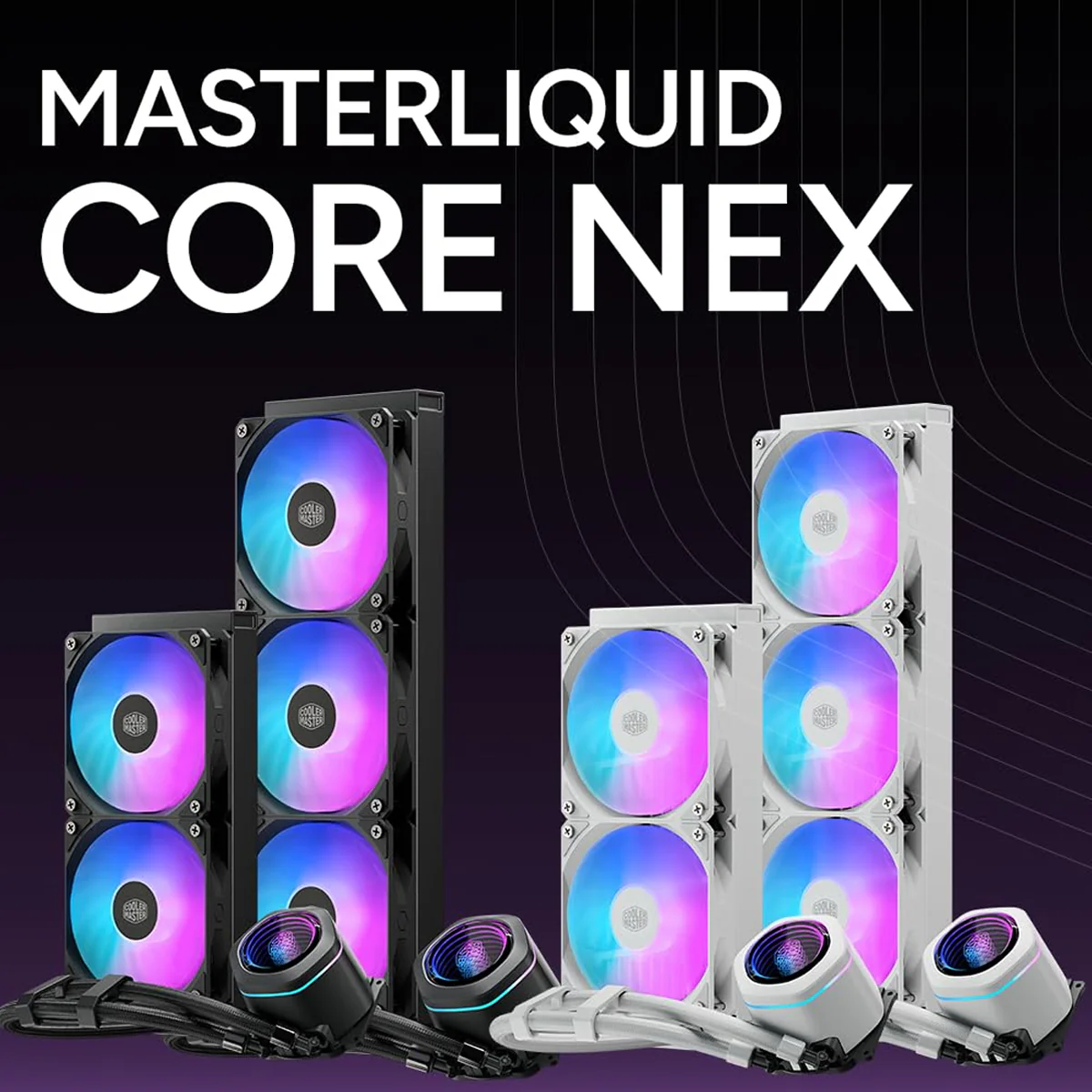 Cooler Master MasterLiquid Core Nex 240 ARGB Liquid CPU Cooler (Black, White) - Image 2