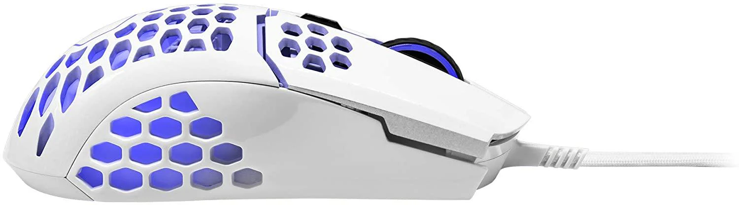 Cooler Master MM711 Gaming Mouse With Lightweight Honeycomb Shell, Ultraweave Cable & RGB Accents (Glossy White) - Image 4