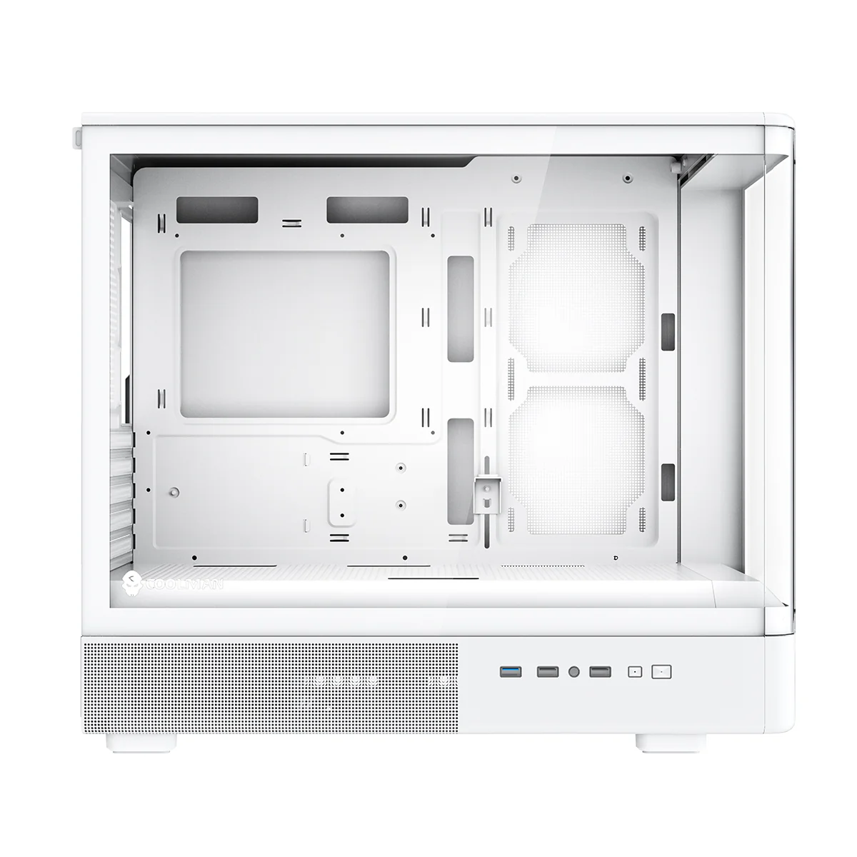 Coolman Astral M-ATX PC Case with Digital Screen Display (Black, White) - Image 14