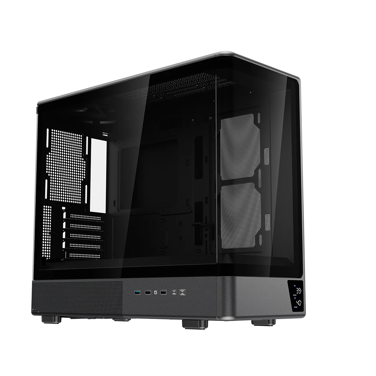 Coolman Astral M-ATX PC Case with Digital Screen Display (Black, White) - Image 2