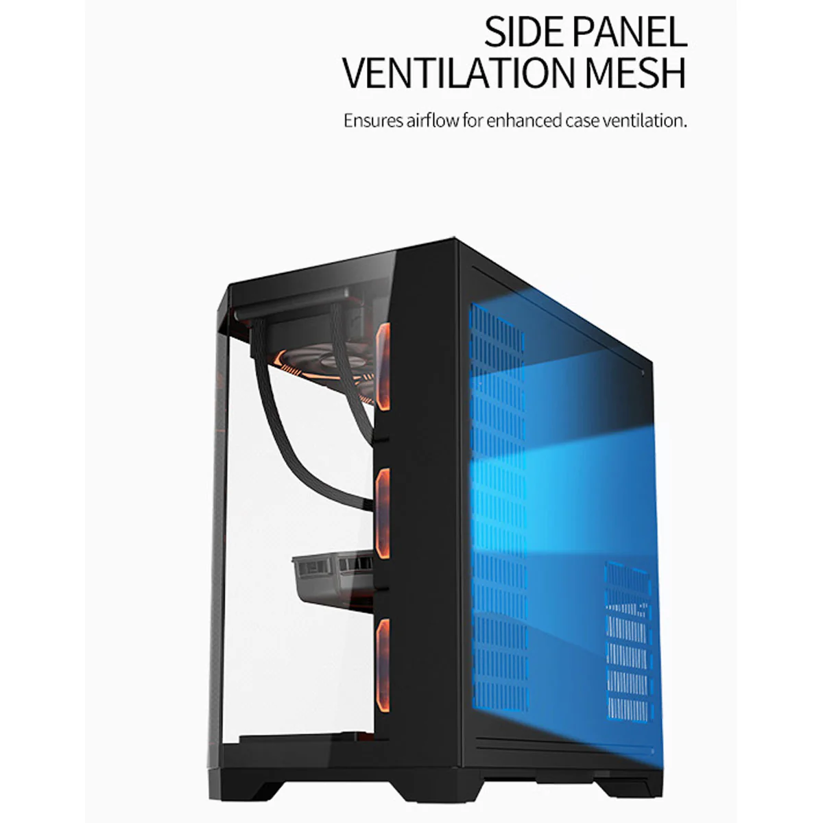 Coolman Spectra Luxe ATX Case (Black, White) - Image 13