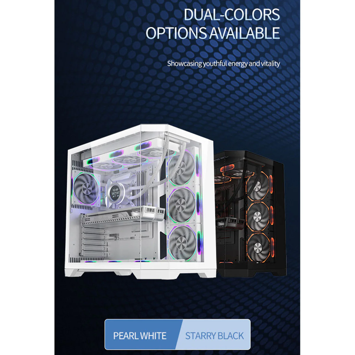 Coolman Spectra Luxe ATX Case (Black, White) - Image 15