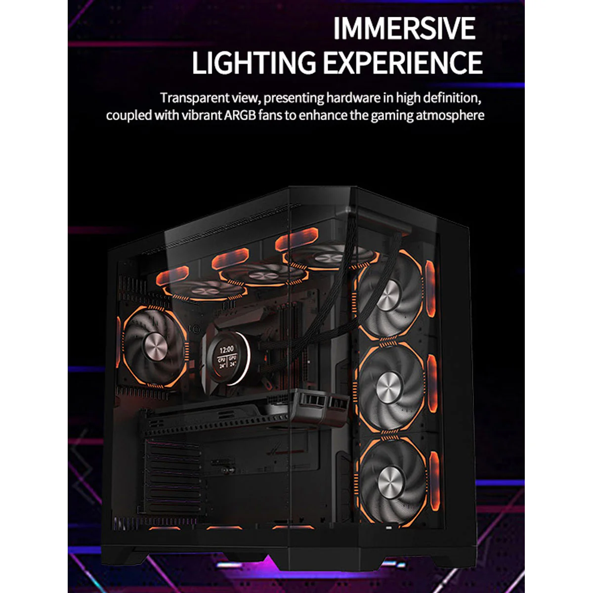 Coolman Spectra Luxe ATX Case (Black, White) - Image 16