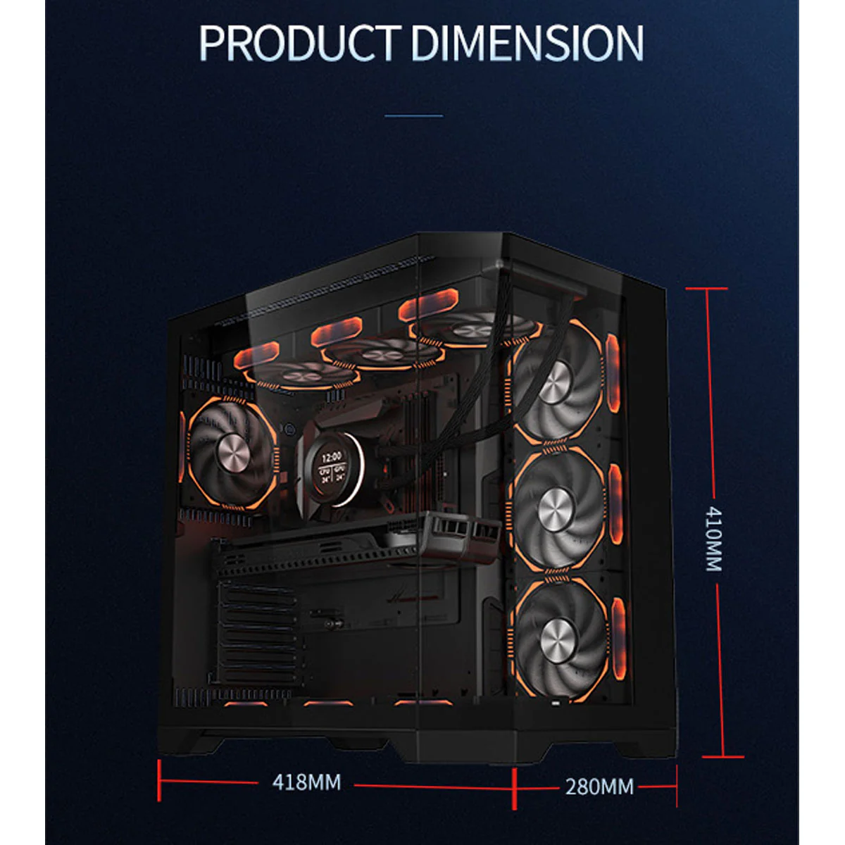 Coolman Spectra Luxe ATX Case (Black, White) - Image 18