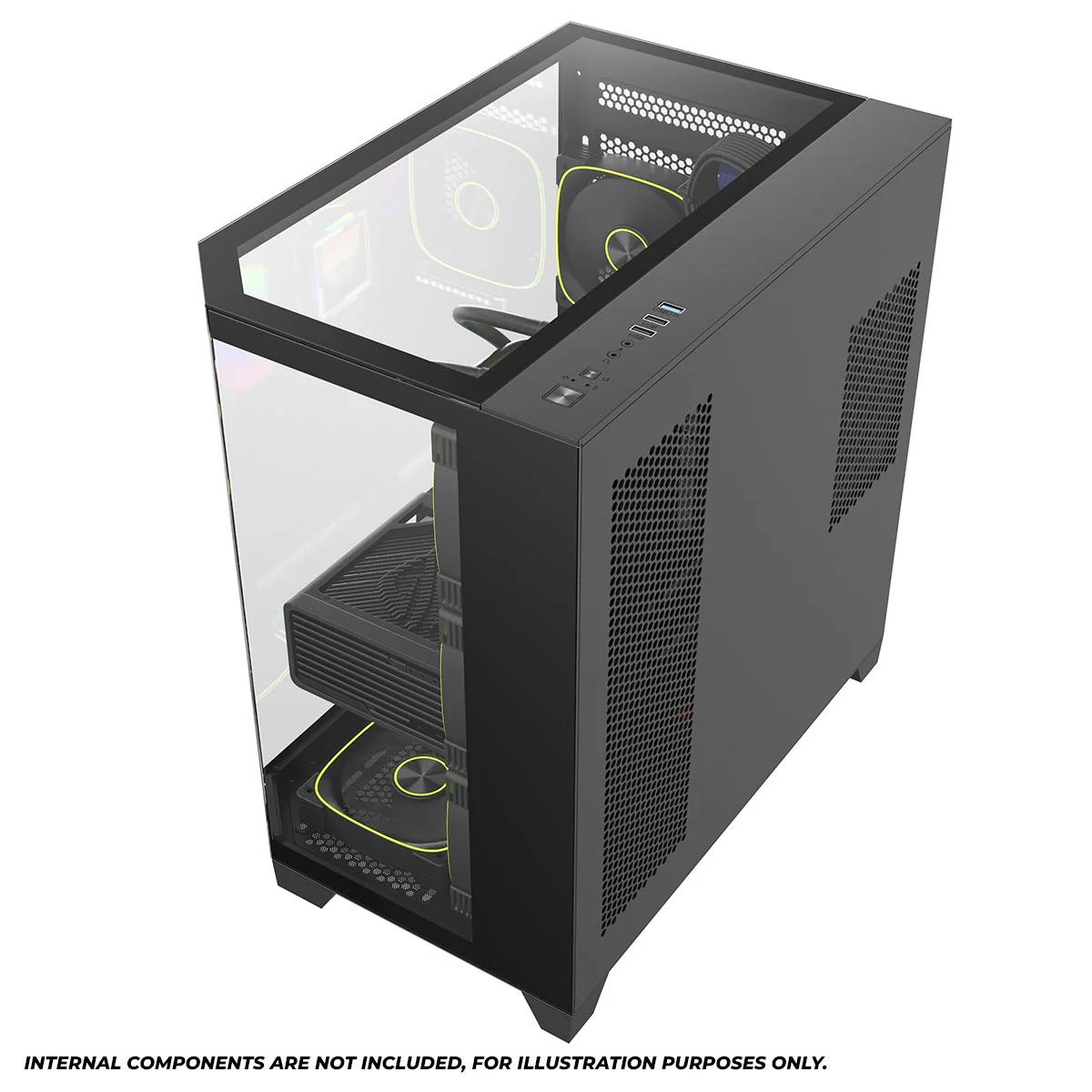 Coolman Zentra Luxe ATX Vision PC Case (Black, White) - Image 15