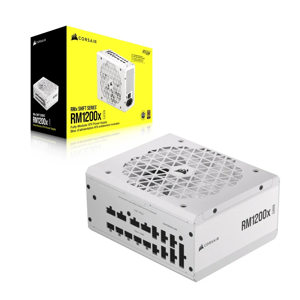 Corsair RMx RM1200x Shift 1200W ATX 80 Plus Gold Fully-Modular ATX Power Supply (White) - Image 5
