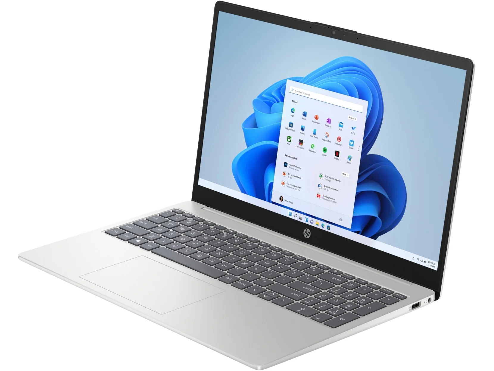 HP 15-FC0051AU 15.6" Laptop (Natural Silver) | FHD (1920x1080) | Ryzen 7 7730U | 8GB RAM | 512 GB SSD | AMD Radeon Graphics | MS Office Home & Student 2021 | HP Prelude 15.6" Topload Bag - Image 2