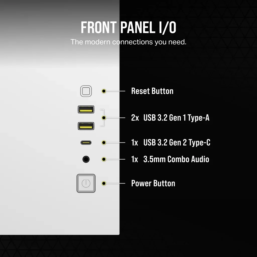 Corsair 2500X Mid-Tower Dual Chamber Pc Case (White) - Image 7