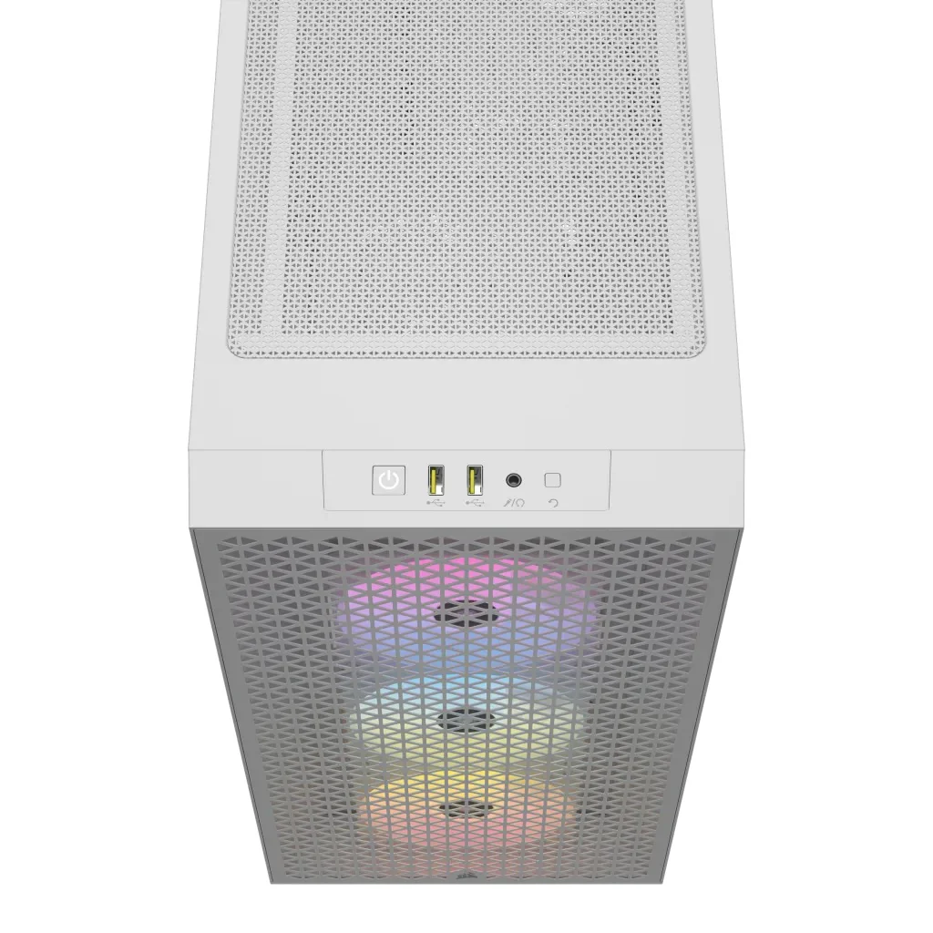 Corsair 3000D RGB Airflow Tempered Glass Mid-Tower ATX PC Case (White) - Image 6
